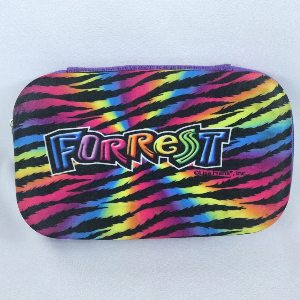Lisa Frank Rainbow Forrest Tiger Storage Pencil Case Zipper Pouch 8